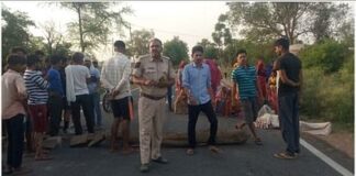 Karauli: पिकअप ने पैदल जा रहे व्यक्ति को टक्कर मारी, 60 फीट तक घसीटा, मौके पर मौत; परिजनों ने रोड पर लगाया जाम Pickup hit the young man in Karauli dragged him for 60 feet died on the spot