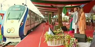 Jodhpur: राजस्थान को मिली दूसरी वंदे भारत, पीएम ने गोरखपुर रेलवे स्टेशन से जोधपुर-अहमदाबाद ट्रेन को दिखाई झंडी Vande Bharat train: PM flags off Jodhpur-Ahmedabad train from Gorakhpur railway station